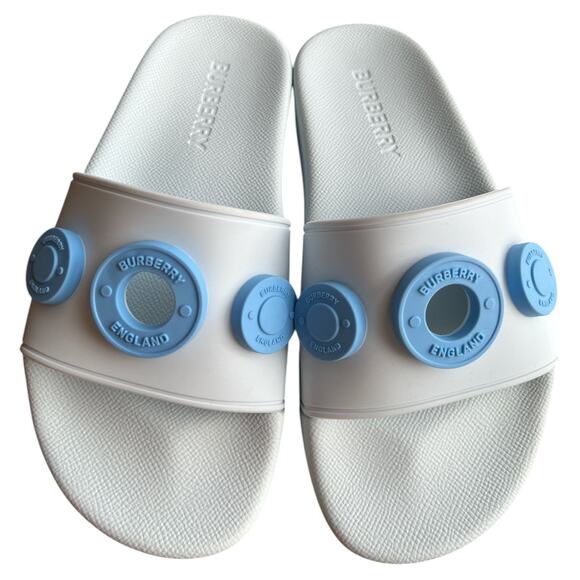 Burberry Blue Furley Logo-Embellished Sandals, IT35/US5 - Picture 2 of 16